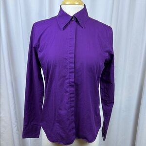 Chadwicks Deep Purple Button-Down Shirt, Size 10